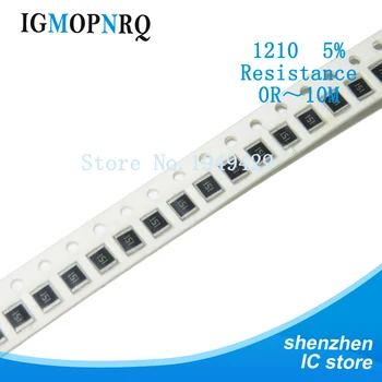 100pcs 1210 5% 1/2W SMD Chip Resistor resistores 0R - 10M 0 10 100 220 470 ohm 0R 10R 100R 220R 470R 10 1K 2.2 4.7 K K 100K 1M 10M