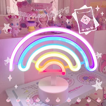 DIODO emissor de arco-íris, Sinal de Néon Luz de Férias Flamingo Noite de Luz Natal da Festa de Casamento Decoração da Casa de Presente de USB da Bateria Lâmpada de Néon