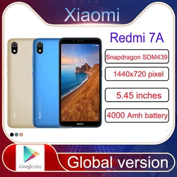 Xiaomi Redmi 7A smartphone global de firmware google play 3 32G Snapdragon processador 439