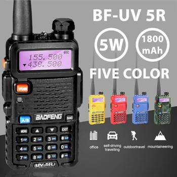 Baofeng UV-5R Profissional Walkie Talkie 5W UHF VHF Portátil UV5R Dois sentidos Estação de Rádio UV 5R Caça CB, Transceptor de Rádio amador