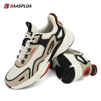 Baasploa Tênis Homens Tênis antiderrapante Respirável Casuais Sapatos de Couro Confortáveis Tênis Masculino Calçados Impermeáveis