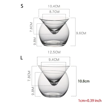 Mixologia Molecular Interlayer Triângulo Coquetel Gelado De Vinho De Cristal De Vidro Do Cone Martini Globular Conjunto De Barman Especial Da Copa