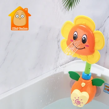 Banheira De Bebê Girassol Duche Bonito Spray De Água Bico De Plástico Elétrica Cartoon Jogar Natação Casa De Banho Jogo De Brinquedos Educativos Para Crianças