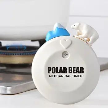 Prático Temporizador Criativo ABS Urso Polar Temporizador Mecânico Sensível Timer Digital utensílios Domésticos