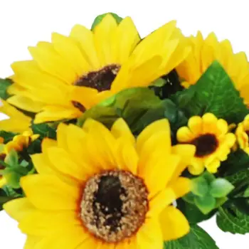 7 Cabeças Falso Girassol Artificiais De Seda Buquê De Flores Em Casa De Casamento Floral, Decoração Com Flores Artificiais