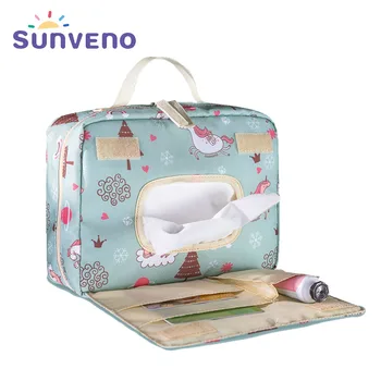 Sunveno Novo Original Impermeável do Diaper Bag duplo Moda Hangbag Reutilizáveis Múmia Molhado Saco para Cuidados com o Bebê Fralda Maternidade Saco de Coisas