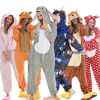 Kigurumi Unicórnio Pijama Animal Adulto Pijama Macacão para as Mulheres os Homens de Inverno, Pijamas Terno com Capuz Pijamas Macacão de Pijamas de Flanela