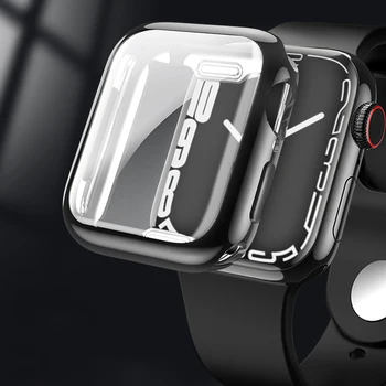 Tela de Proteção para Apple caixa de relógio iwatch série 7/6/5/4/3/2/SE 44mm 40mm 42mm 38mm 45mm 41mm à prova de Choque shell quadro