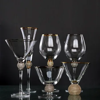 Criativo ouro aro cálice de vinho tinto copo de vinho do conjunto Copo de Champanhe copo de vidro copo de vinho
