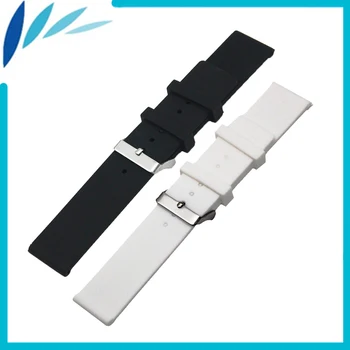 Borracha de Silicone Faixa de Relógio de 20mm 22mm para CK Calvin Klein Pinos de Aço Inoxidável Fecho de Correia de Pulso Cinto de Laço Bracelete Preto Branco