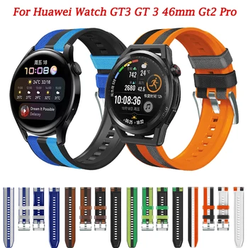 Couro de Silicone Esporte Faixa de Relógio de Pulseira Para Huawei Assistir a 3 pro/GT 2 Pro/GT 3 GT3 46mm Smartwatch Pulseiras Pulseira de Cinto Correa