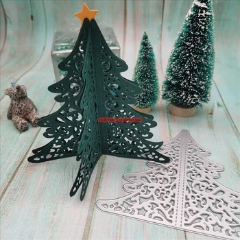 LIOJU 3D árvore de Natal de corte de metal morre cortar morrer molde Novo álbum de recortes de papel craft faca molde lâmina soco estênceis morre