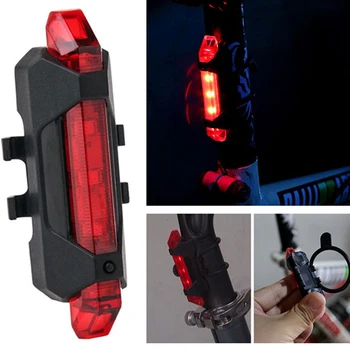 Moto Luz da Cauda de Bicicleta Lâmpada LED lanterna traseira Traseira da Cauda, o Aviso de Segurança de Ciclismo USB Estilo Portátil Recarregável da Luz Vermelha