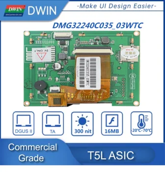DWIN de 3,5 polegadas TTL/CMOS interface de 320*240 Pixels de Resolução HMI IPS-LCD-TFT CPT Tela de Exibição do Painel de 10Pin_1.0mm Cabo UART LCM