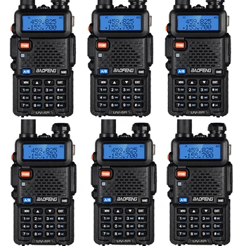 6pcs/3set 8W Baofeng Walie Talkie UV-5R Dual Band VHF UHF FM Transceptor Portátil de Duas Maneira de Rádio CB UV5R 136-174MHz 400-520MHz