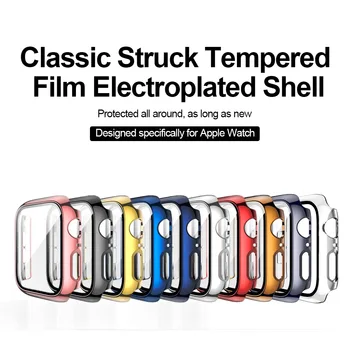Adequado para a Apple Assista 4 5 6se geração de pc+ temperado filme iwatch galvanoplastia capa protetora