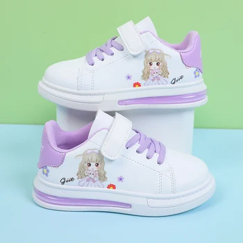 Crianças Sapatos de Meninas Tênis Bonito de Impressão Branco Luxo Designer de Sapatos de Televisão de Crianças PU Casual Execução de Esportes de Tênis para a Menina
