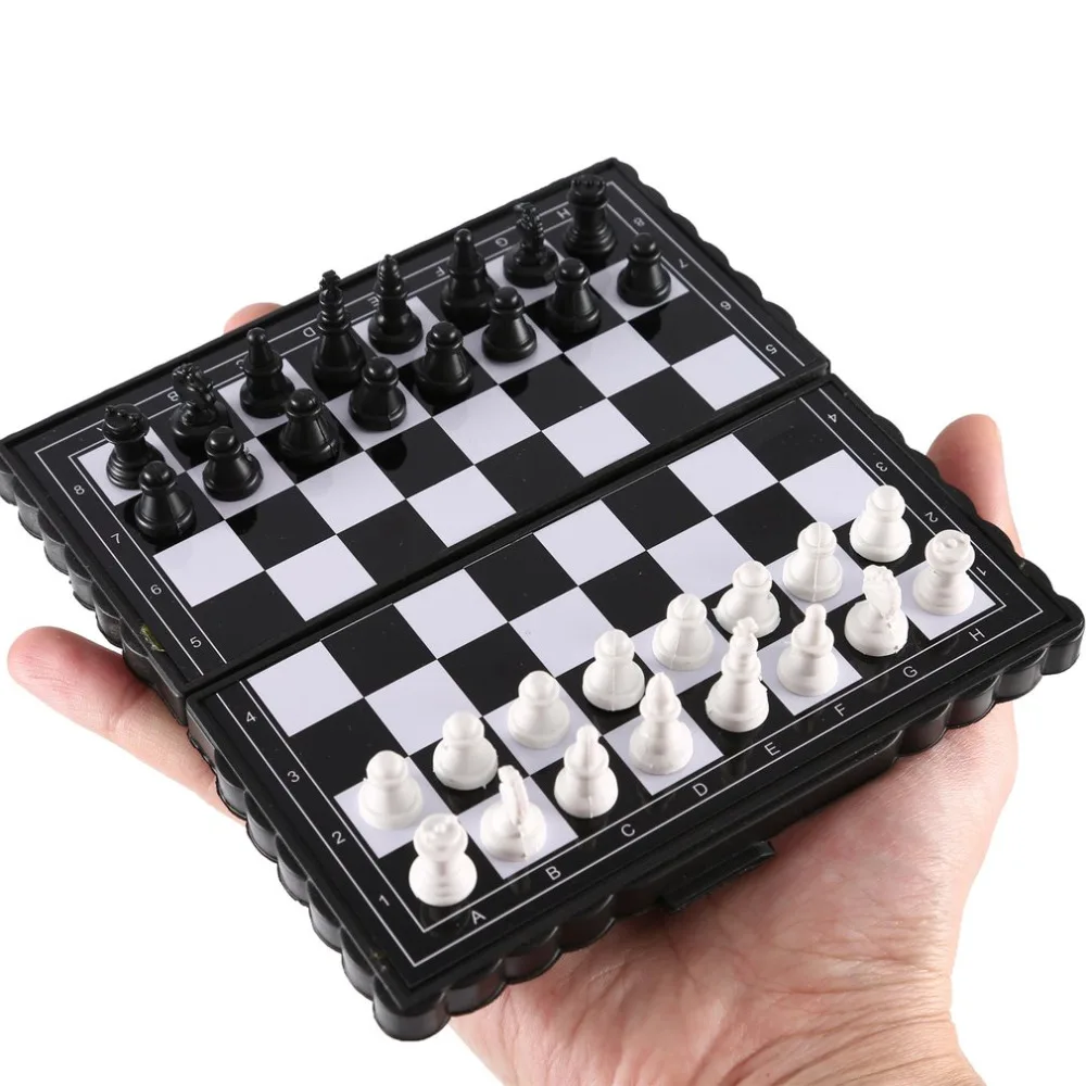 Jogo de tabuleiro de xadrez dobrável para meninos e meninas, De