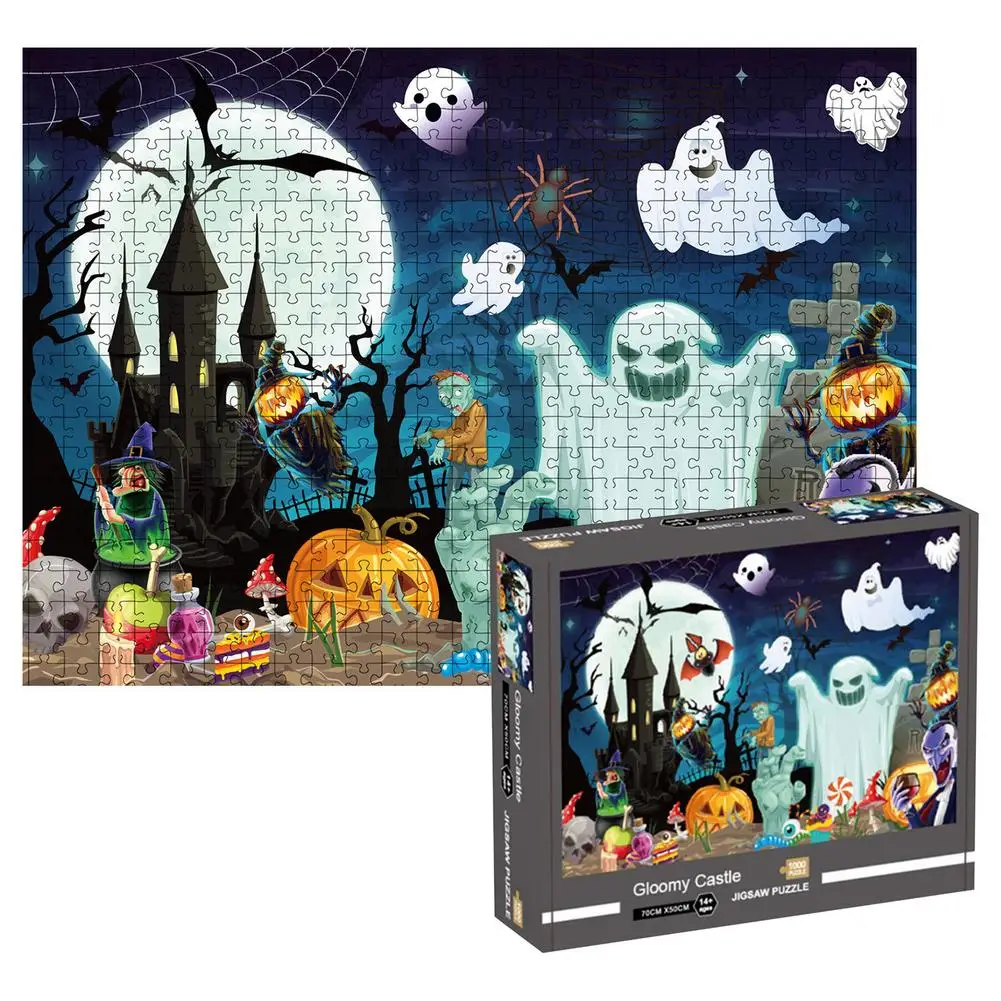 Quebra-cabeças para adultos, jogo de quebra-cabeça de Halloween de 1000  peças interessante
