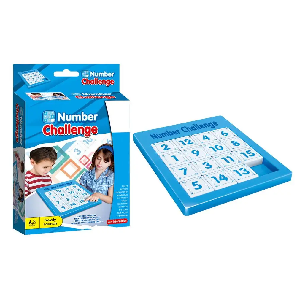 Quebra-cabeça de 15 números, brinquedo de viagem portátil, jogo matemático,  quebra-cabeça digital para