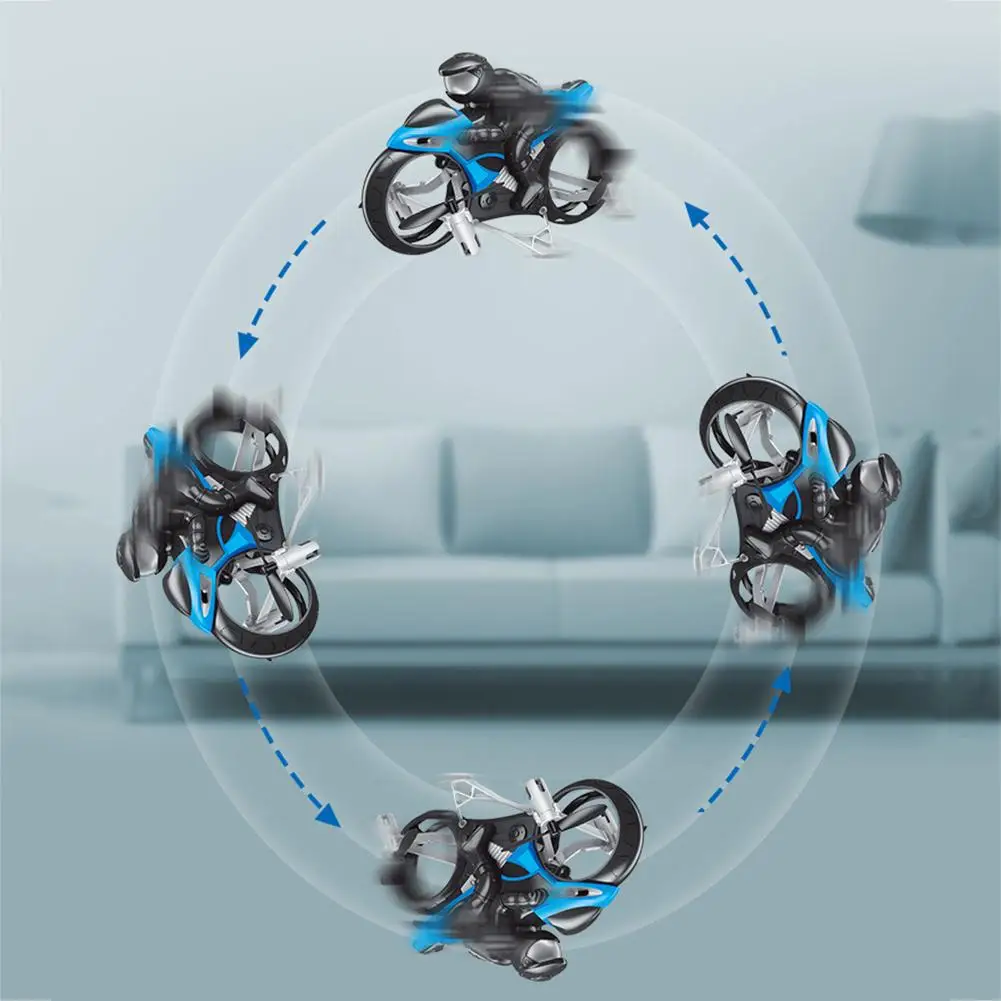 Em promoção! 2.4 Ghz Rc Moto 2 Em 1 Terra, Ar Voar Motos Drone Brinquedos  Com Rotação De 360 Graus Deriva Moto Elétrica Para Crianças