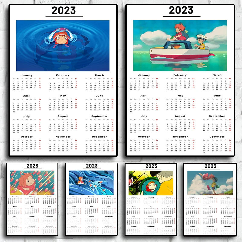 Modelo de design de calendário de anime 2023