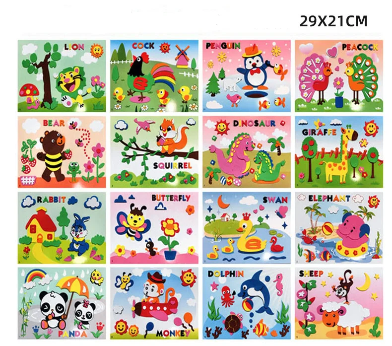 Em promoção! 20pcs 3d De Espuma De Eva Adesivo Jogo De Quebra-cabeças Diy  Animais Dos Desenhos Animados De Aprendizagem Do Ensino De Artes Artesanato  De Brinquedos Para A Criança Handmade Art Kit