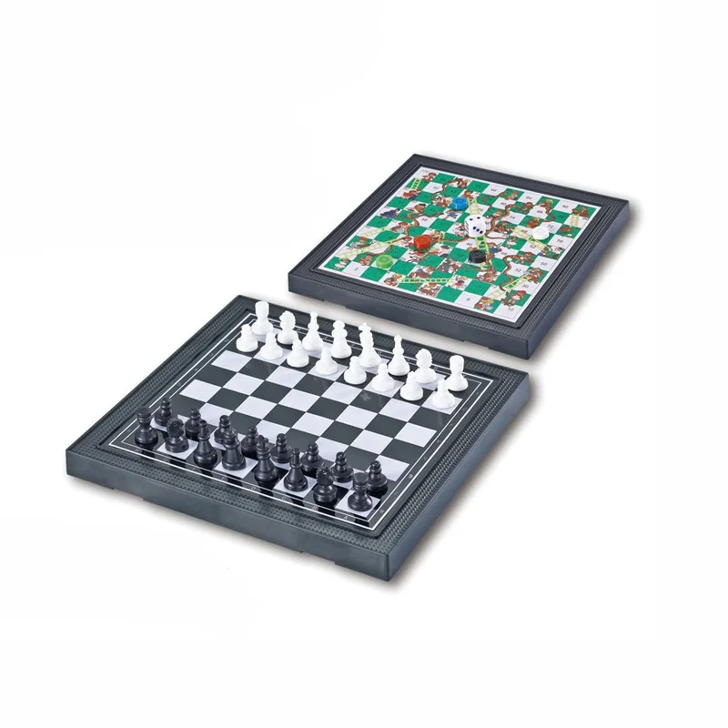 Jogo tabuleiro magnetico xadrez dama ludo multi 5 em 1 grande chess set