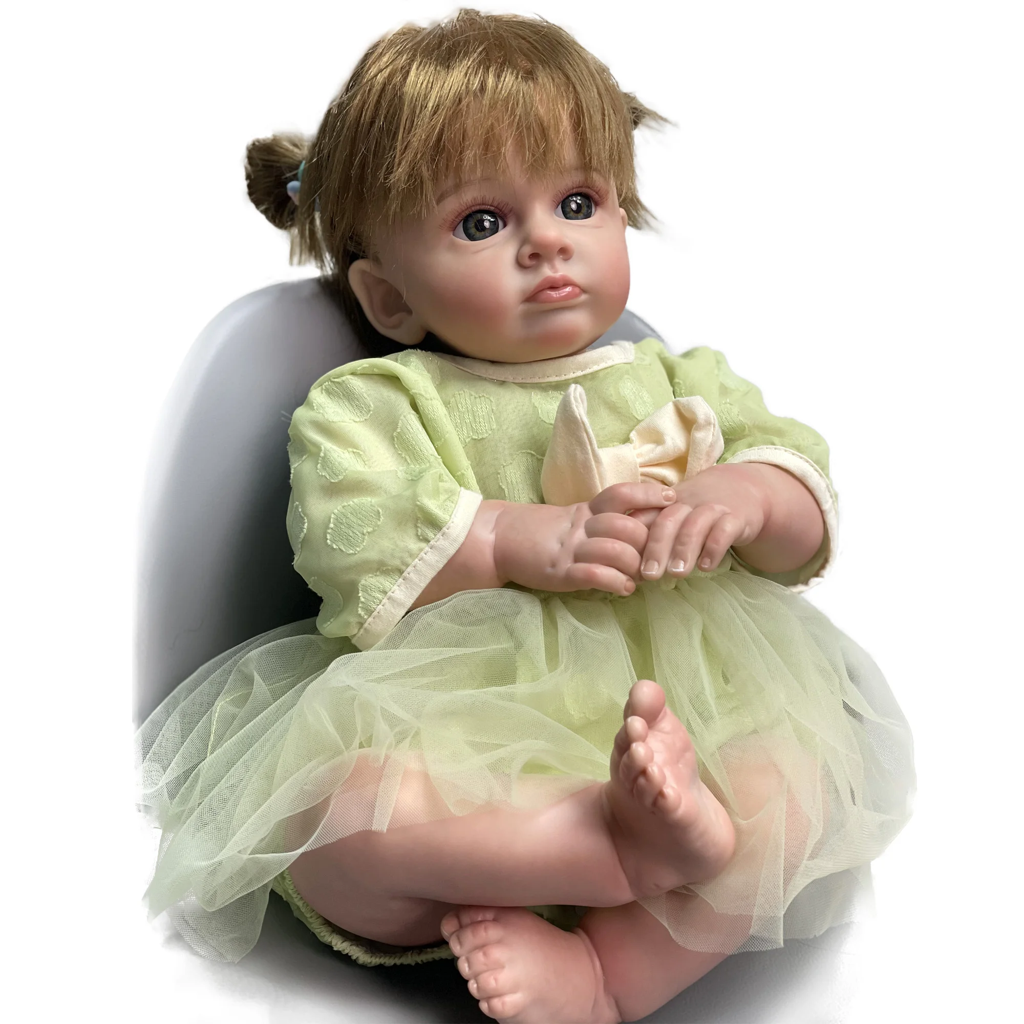Acabado Reborn Toddler Doll, Bebe, já pintado, realista, toque
