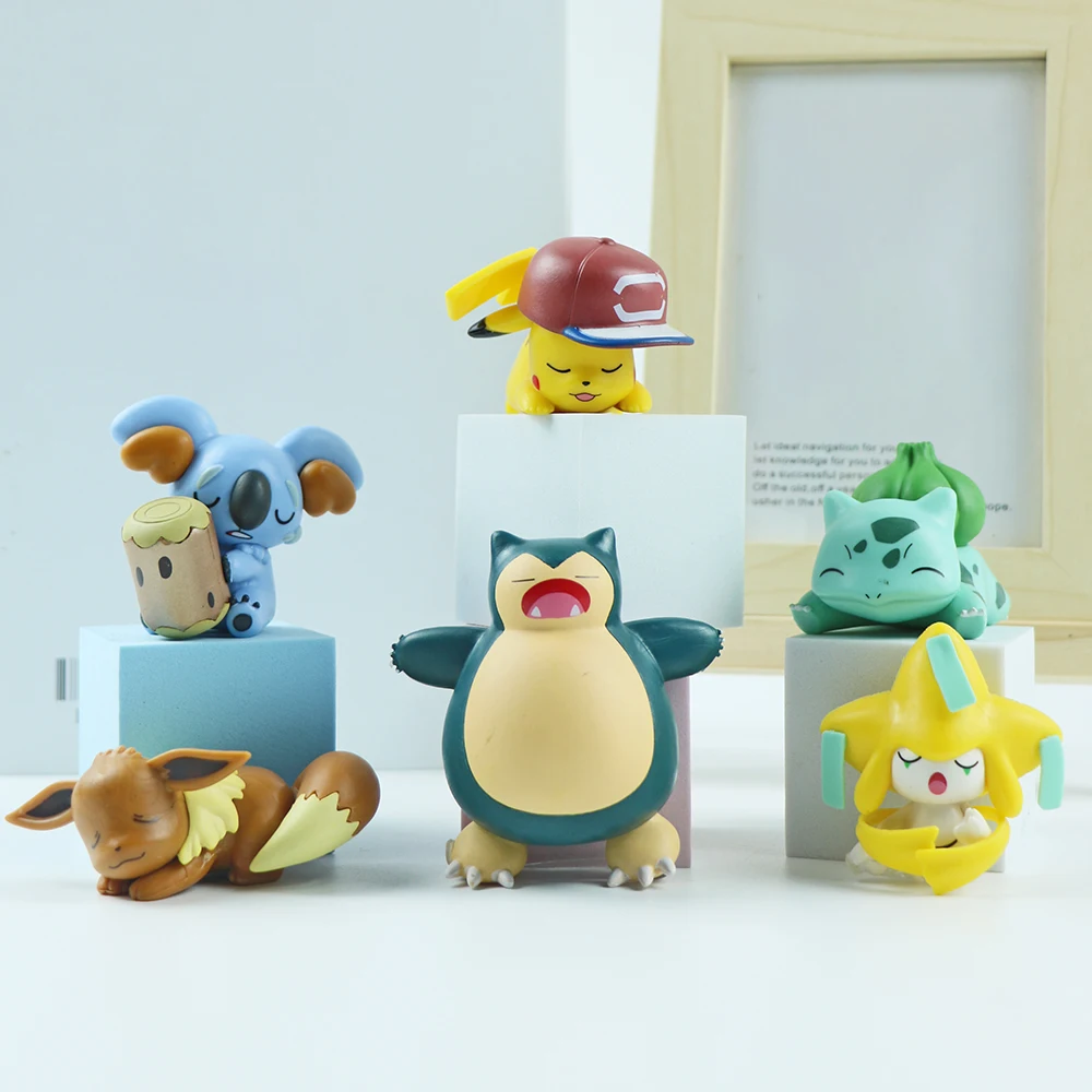 6 Pçs/set Pikachu Pokemon Anime Brinquedos Figura PVC Brinquedo Figura de  Ação para Crianças Aniversário Bolo Decoração Do Carro Ornamentos Presentes
