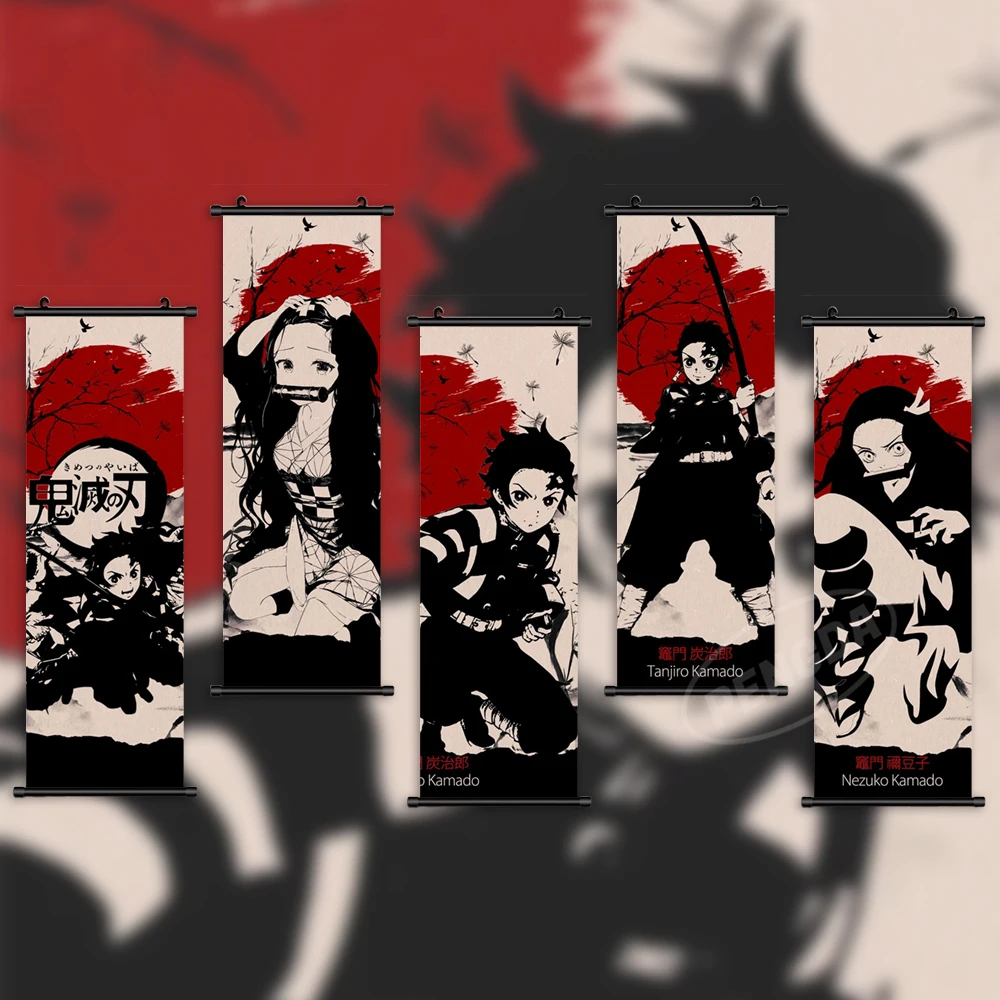 Em promoção! Anime Cartaz Demon Slayer Espírito Lâmina De Desenhos Animados  Tela De Pintura, Arte De Parede De Pôsteres E Impressões Sala De Estar  Decoração Da Casa Da Pintura