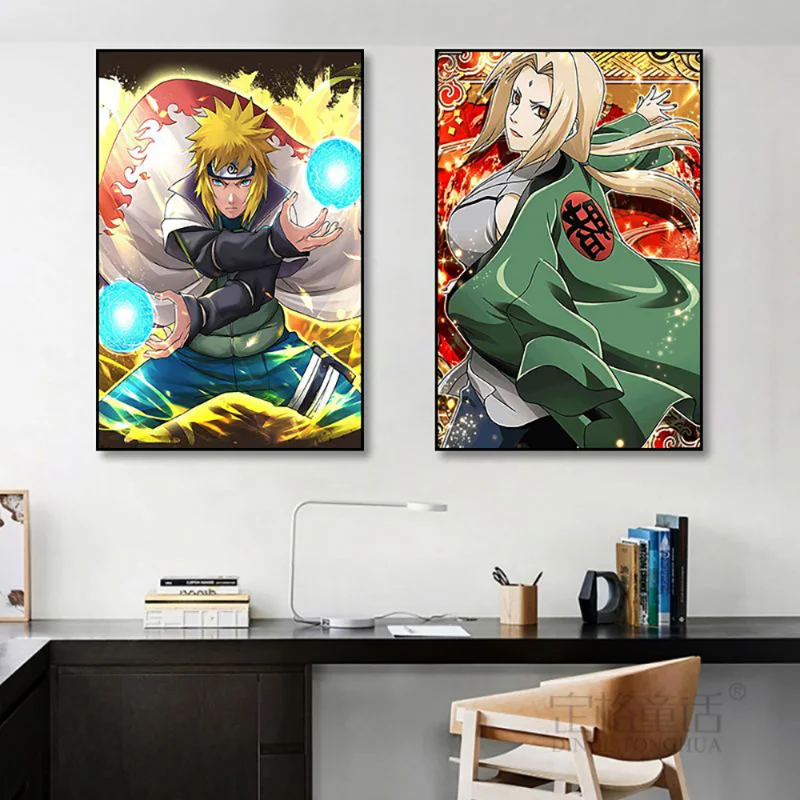 Quadro decorativo Kakashi Anime Naruto Arte Desenho para sala