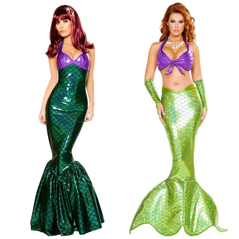 Vestido Fantasia Adulto Cosplay Halloween Sereia Ariel