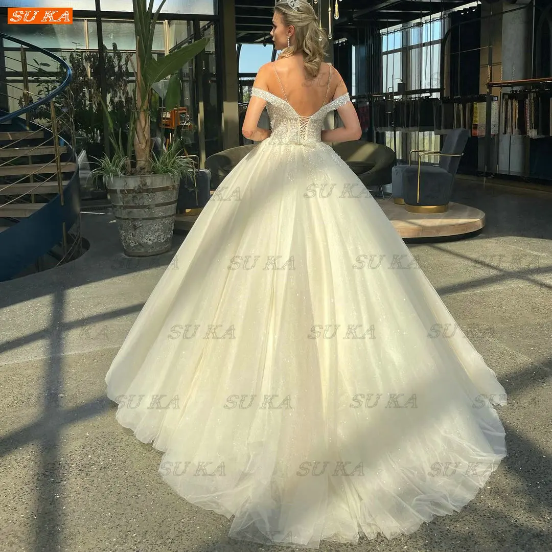 Zj9171 2021 Princesa Marfim Branco Vestido De Casamento Fora Do