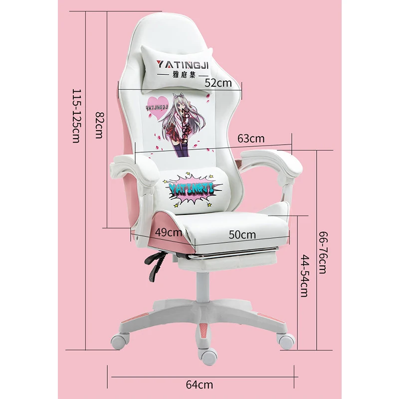 Em promoção! Bonito-de-rosa Linda Menina De Jogos Cadeira De Meninas No  Dormitório Cadeira Do Computador Quarto Cadeira De Escritório Com Rotação  De 360° Jogo Cadeira Confortável