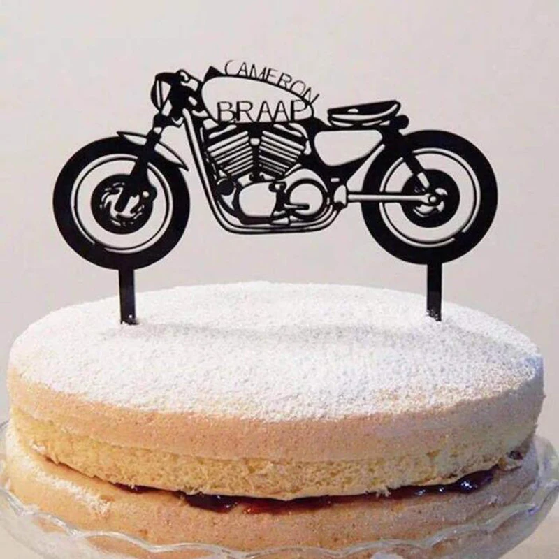 Em promoção! Carro Moto Feliz Aniversário Bolo Topper Acrílico
