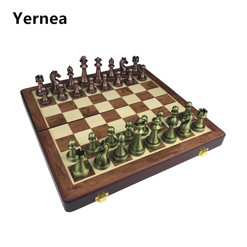 Jogo de tabuleiro de xadrez de madeira de qualidade conjunto de