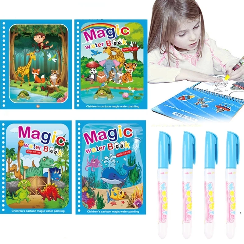 Jogos de pintura de água mágica livro para crianças brinquedos do