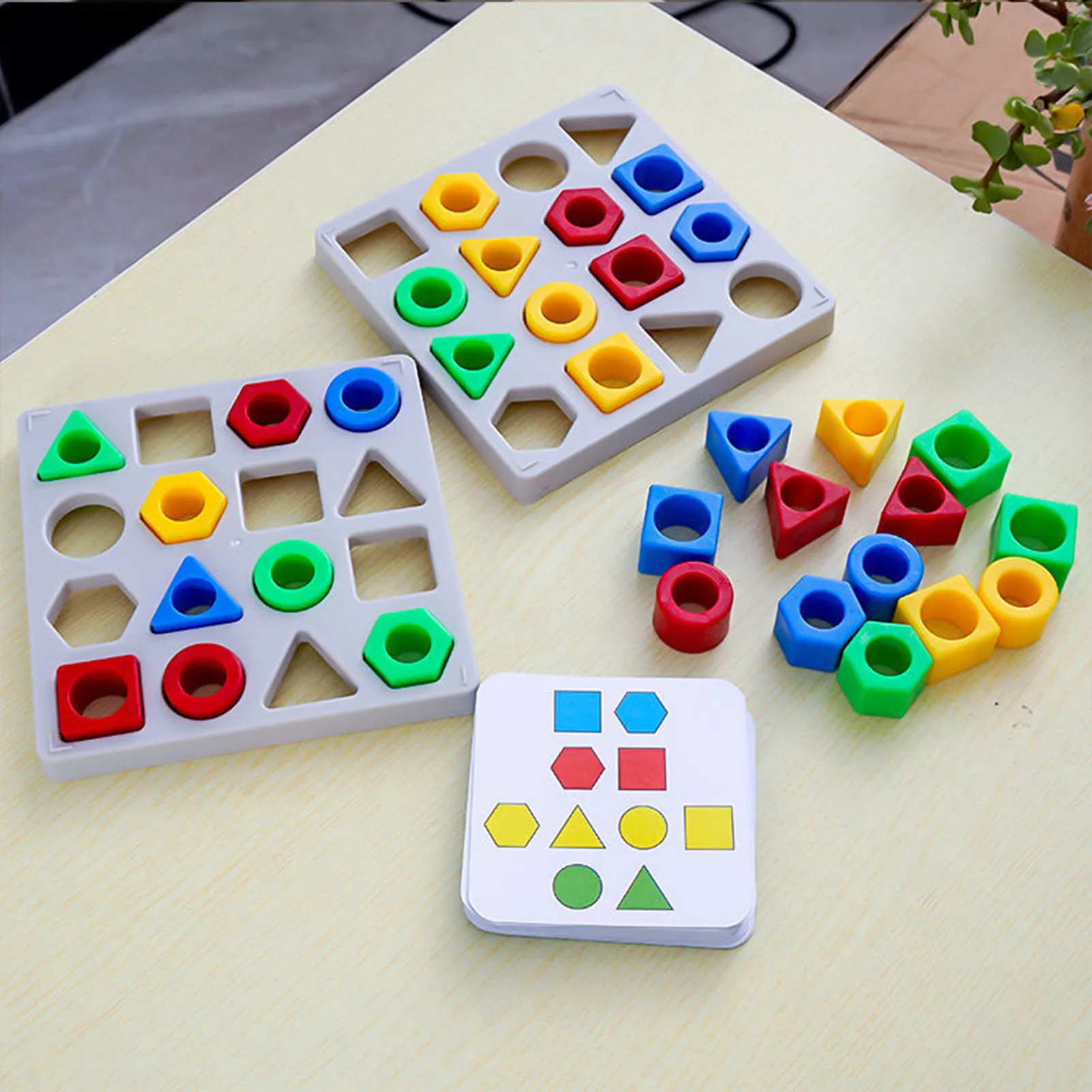 Brinquedo Cognitivo Montessori Forma Cor Geométrica Combinação Jogo Memória  Sensorial Educativos Infantil