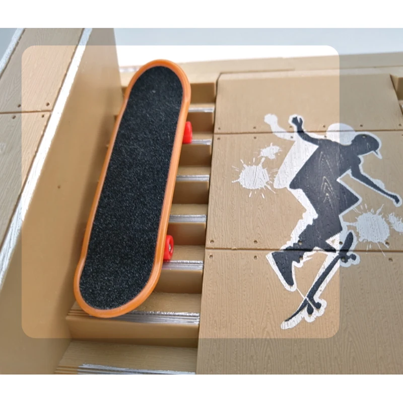 Conjunto de acessórios de rampa de skate dedo, dedo do skate park kit rampa  de dedo skates suportes de treinamento para crianças e crianças (a)