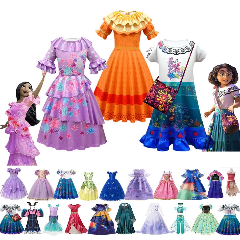 Fantasia Menina Princesa Cosplay Vestido De Festa Crianças Rapunzel  Cinderela Anna Elsa