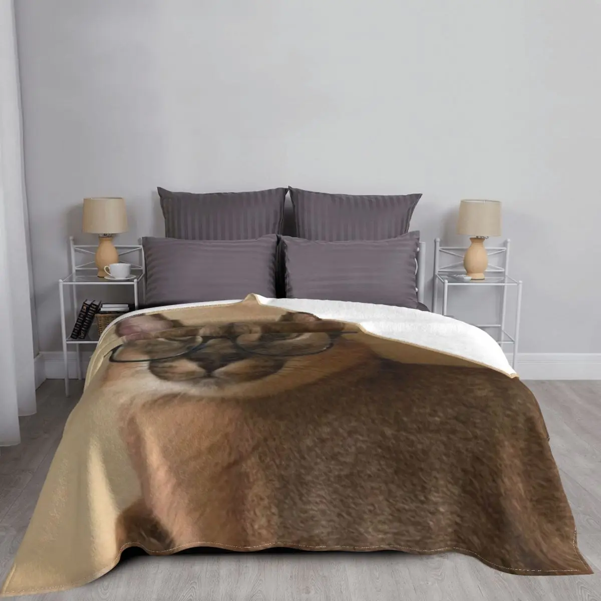 Em promoção! Engraçado Gato-do-deserto Floppa Meme Cobertores
