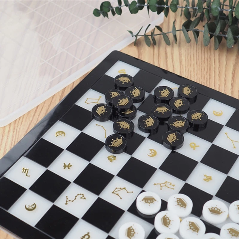 Pacote com 7 moldes de resina de xadrez, peças de xadrez internacionais de  cristal 3D peças de xadrez molde de resina epóxi molde de silicone para  artesanato feito à mão DIY joias