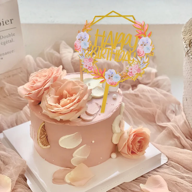 Decorações para bolo com borboleta rosa de chiffon, decoração de bolo para  festa de aniversário de