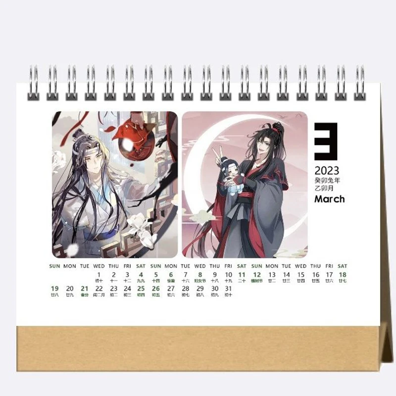 Modelo de design de calendário de anime 2023