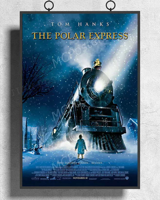 Em promoção! H269 O Expresso Polar Tom Hanks No Filme Adesivo De Parede De  Seda Cartaz De Arte, Decoração De Natal, Presente