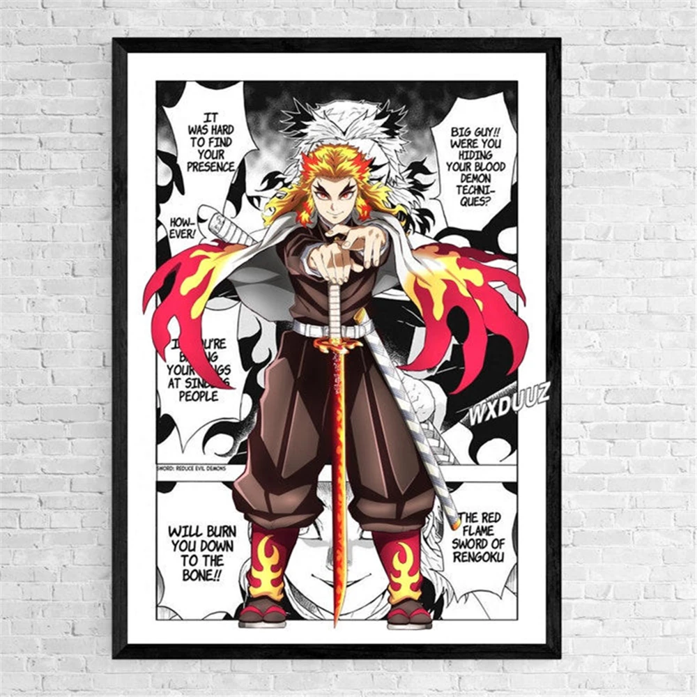 Em promoção! Anime Cartaz Demon Slayer Espírito Lâmina De Desenhos Animados  Tela De Pintura, Arte De Parede De Pôsteres E Impressões Sala De Estar  Decoração Da Casa Da Pintura