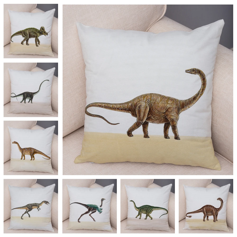 Erosebridal Capas de almofada de dinossauros de desenho animado 61 x 61 cm,  conjunto de 2 capas de almofada de dinossauro antigo, capas de almofadas de dinossauro  antigo, fronhas de almofada com
