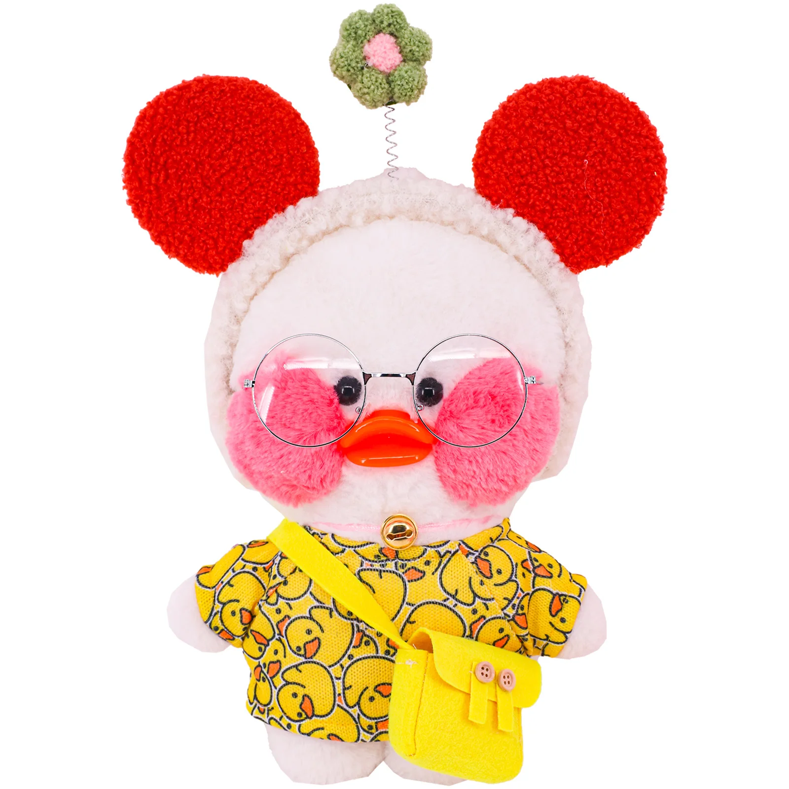 30cm Kawaii Brown Teddy Bear Lalafanfan Pato Pelúcia Brinquedo Com Roupas  Macia Animais Vestir Boneca Crianças Meninas Aniversário Presente HHEL -  Escorrega o Preço