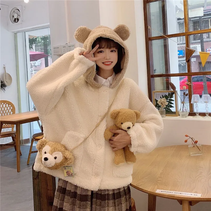 Roupas Estilo Japonês, Mulheres Kawaii Camisas, Roupas de urso Kawaii